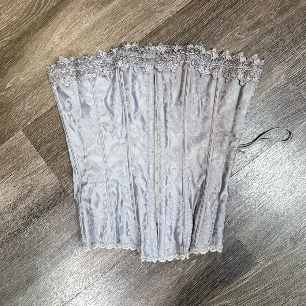 Frederick's of Hollywood Silver Lace Corset